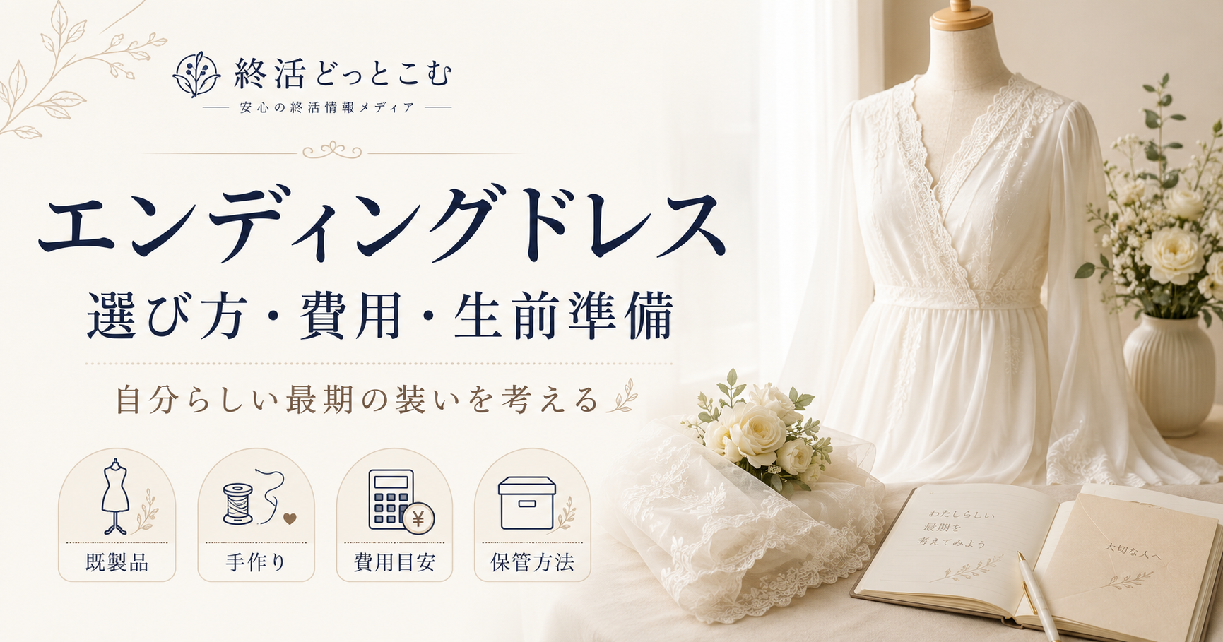 エンディングドレスの作り方・費用・選び方｜死装束を生前準備