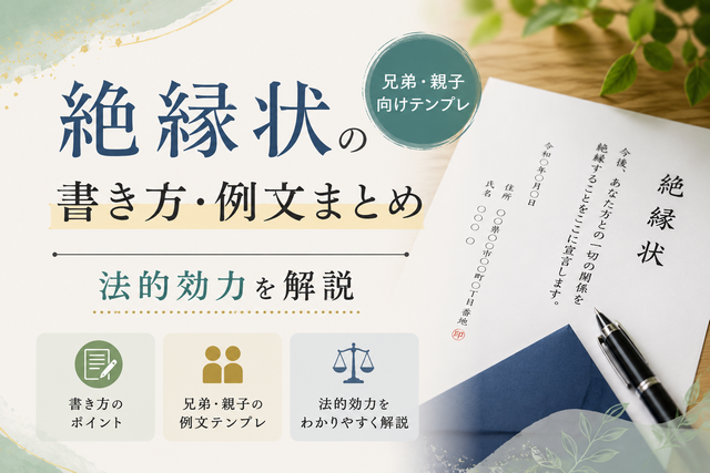 絶縁状の書き方・例文まとめ｜兄弟・親子向けテンプレと法的効力を解説