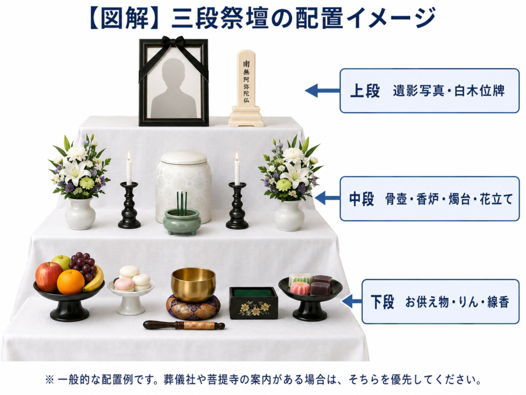 三段祭壇の配置イメージ