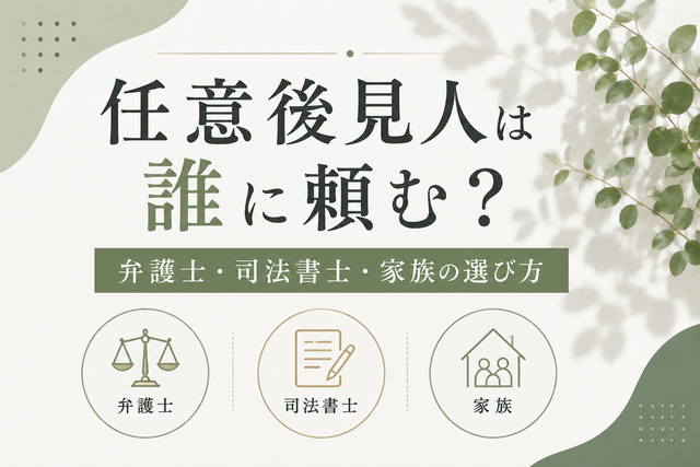 任意後見人は誰に頼む？弁護士・司法書士・家族の選び方