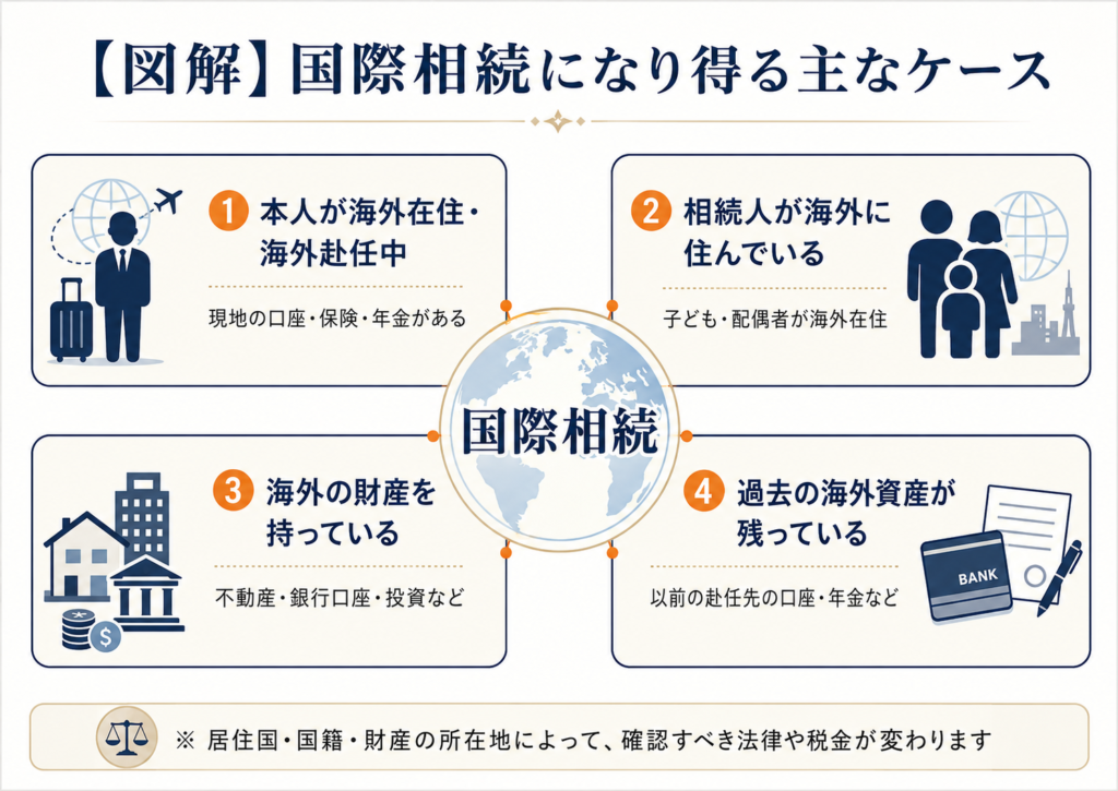 【図解】国際相続になり得る主なケース