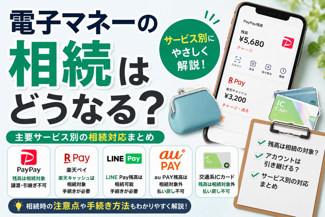 電子マネーの相続はどうなる?PayPayや楽天ペイなどサービス別に解説