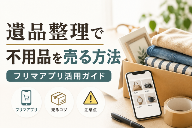 遺品整理で不用品を売る方法｜フリマアプリ活用ガイドと注意点
