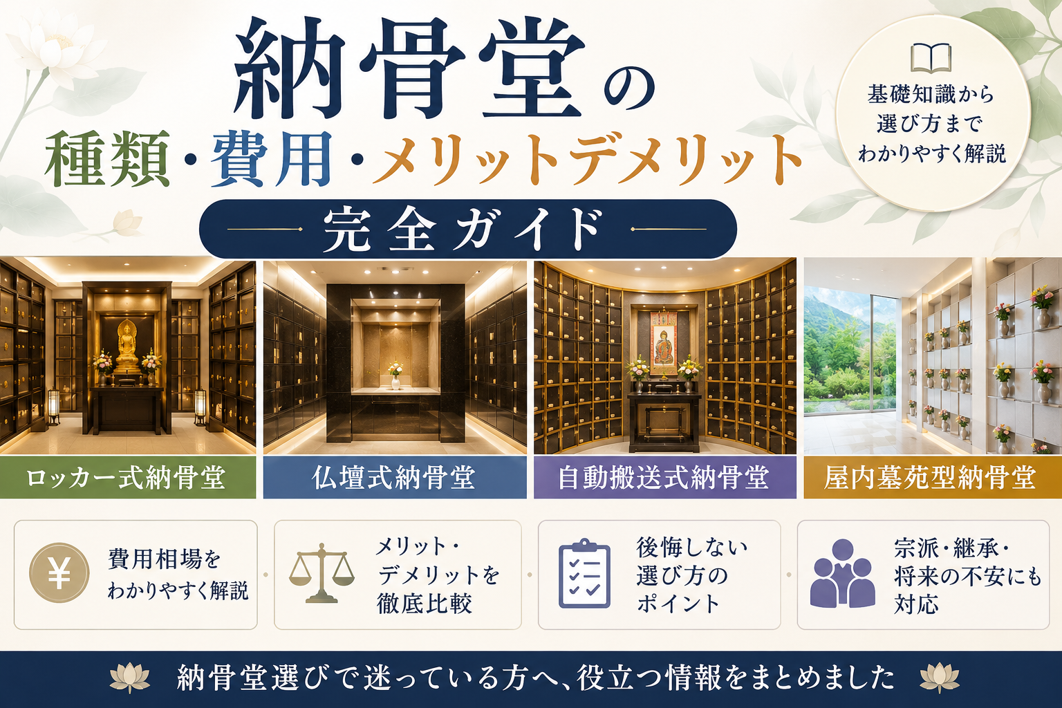納骨堂の種類・費用・メリットデメリット完全ガイド