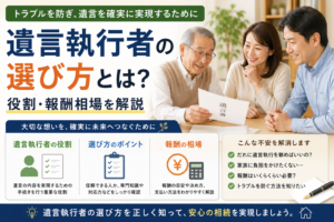 遺言執行者の選び方とは?役割・報酬相場を解説