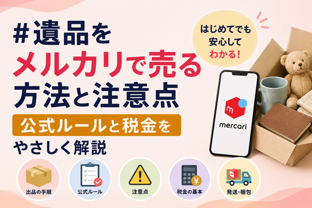 遺品をメルカリで売る方法と注意点｜公式ルールと税金をやさしく解説