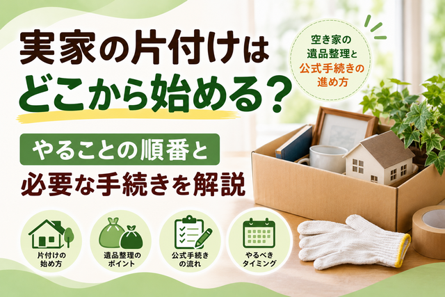 実家の片付けはどこから始める？空き家の遺品整理と公式手続きの進め方