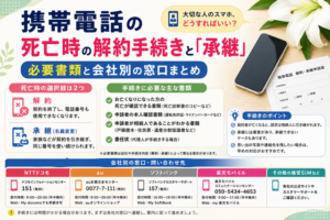 携帯電話の死亡時の解約手続きと「承継」｜必要書類と会社別の窓口まとめ