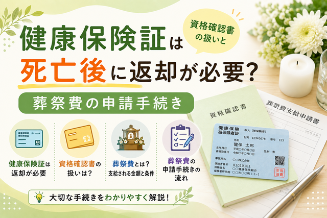 健康保険証は死亡後に返却が必要？資格確認書の扱いと葬祭費・埋葬料の申請