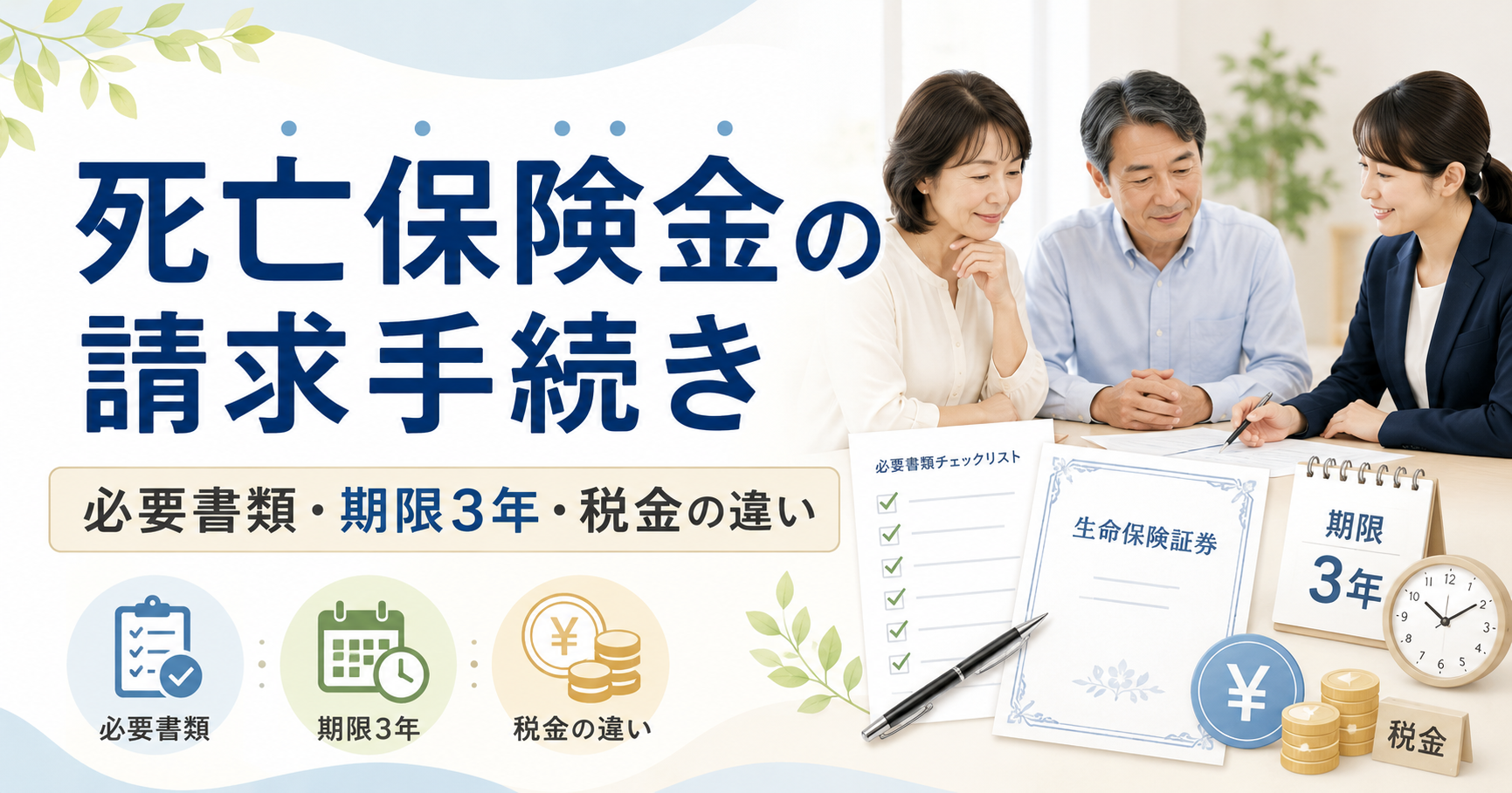 生命保険の死亡保険金請求｜必要書類・期限3年・受取人死亡の対応