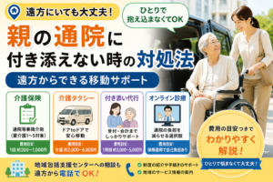 親の通院に付き添えない時の対処法|遠方からできる移動サポート
