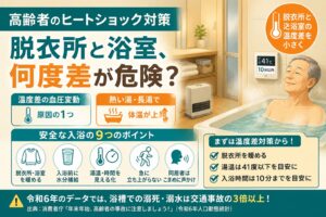 高齢者のヒートショック対策|脱衣所と浴室、何度差が危険?