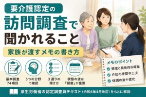 要介護認定の訪問調査で聞かれること｜家族が渡すメモの書き方