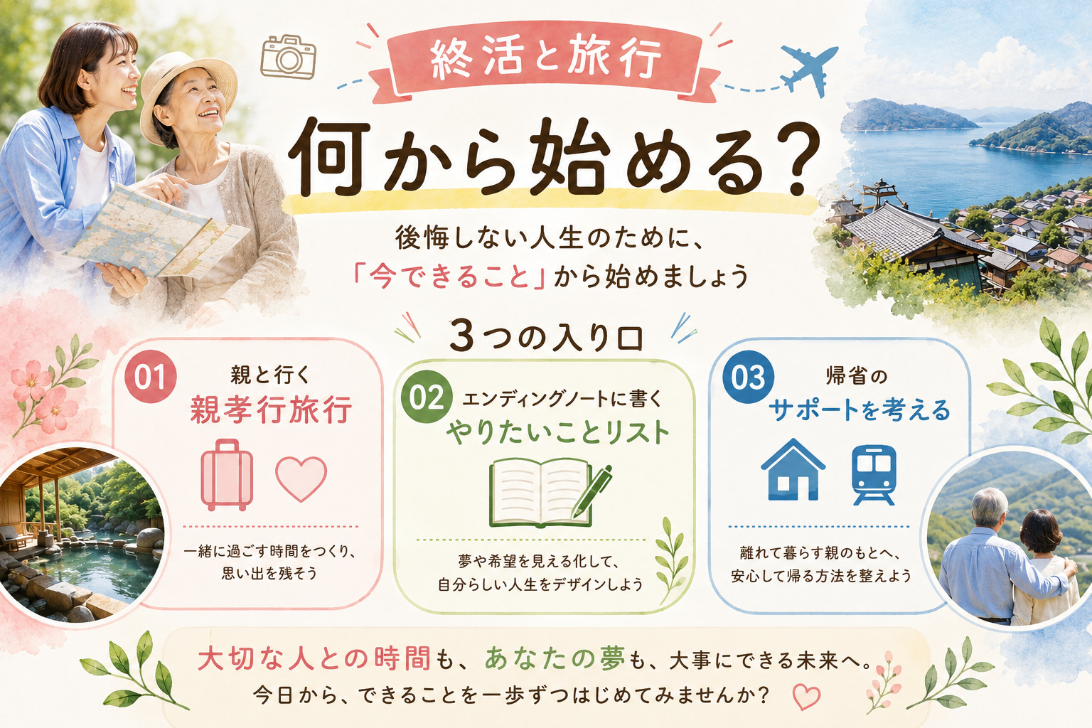 終活と旅行、何から始める？｜親孝行・やりたいことリスト・帰省サポートの3つの入り口