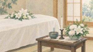 枕花はどこに置く？図解と相場｜誰が出すか・持参のマナーと服装